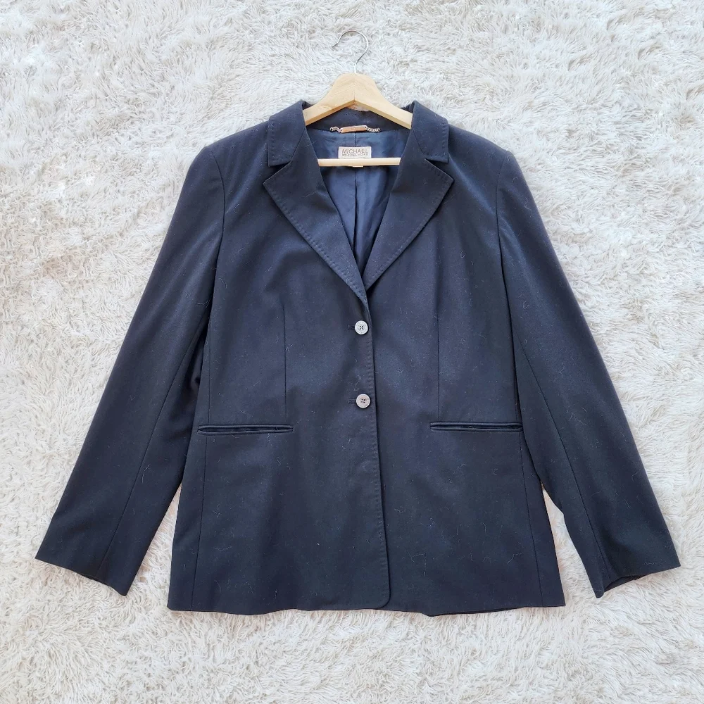 Michael‎ Kors Womens Black Double Button Blazer